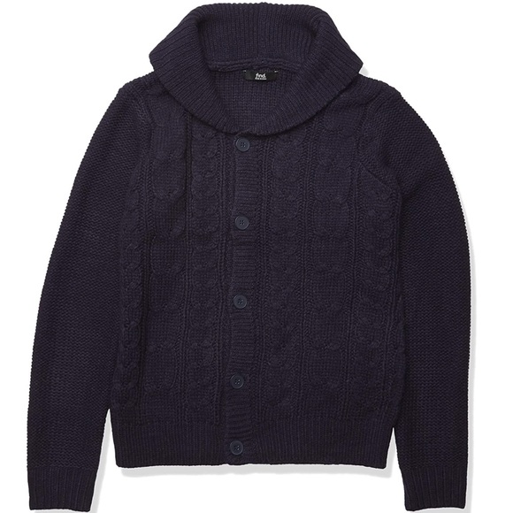 find. Men's Cable Knit Collar Cardigan Sweater - Picture 7 of 9